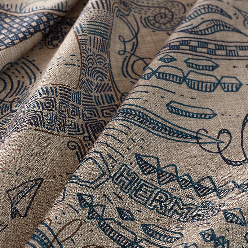 Please Hold The Line scarf 100 - Brown | Hermès Mainland China